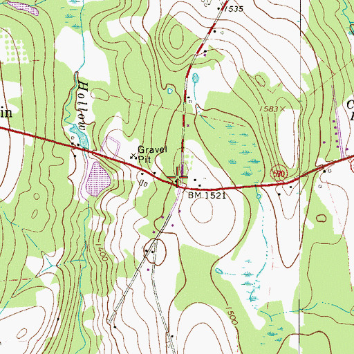 Topographic Map of East School, PA