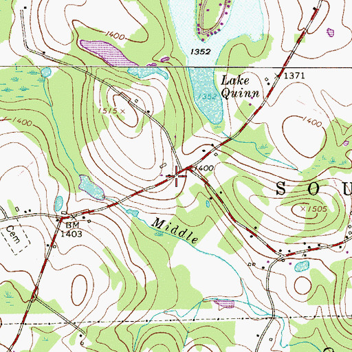 Topographic Map of Frisbie School, PA