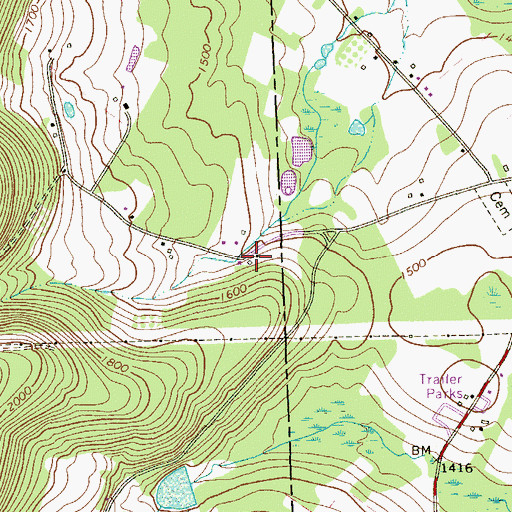 Topographic Map of Moosic School, PA