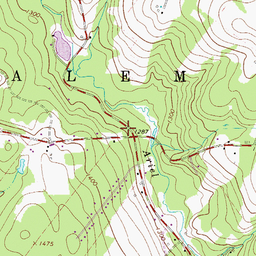 Topographic Map of Centerville School (historical), PA