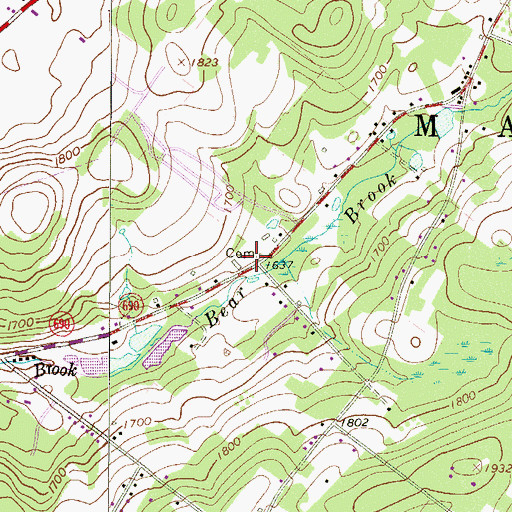 Topographic Map of Bear Branch School (historical), PA