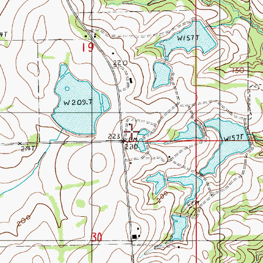 Topographic Map of Harrell Crossroads School, AL