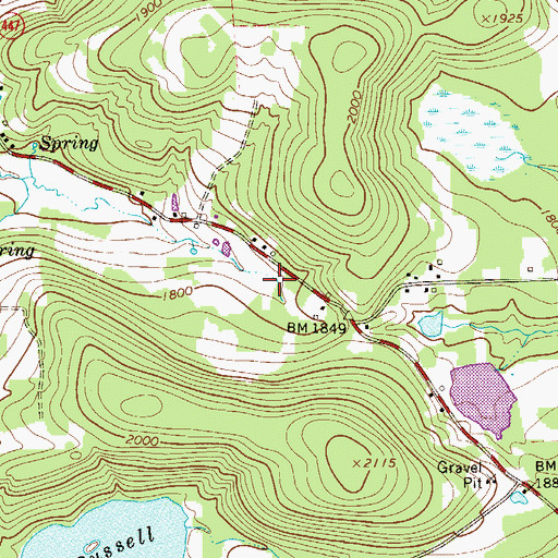 Topographic Map of German Valley School (historical), PA