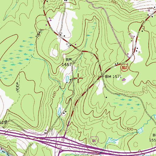 Topographic Map of Simonstown School (historical), PA