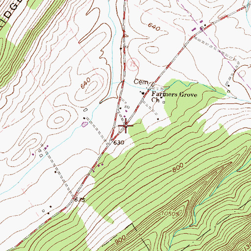 Topographic Map of Reeds School, PA