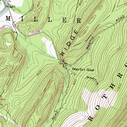 Topographic Map of Martin Gap CCC Camp, PA