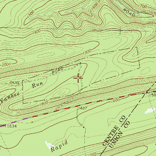 Topographic Map of McCall Field, PA