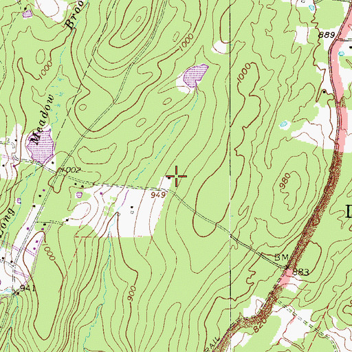 Topographic Map of Long Meadow School, PA