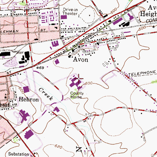 Topographic Map of Lebanon County Home, PA