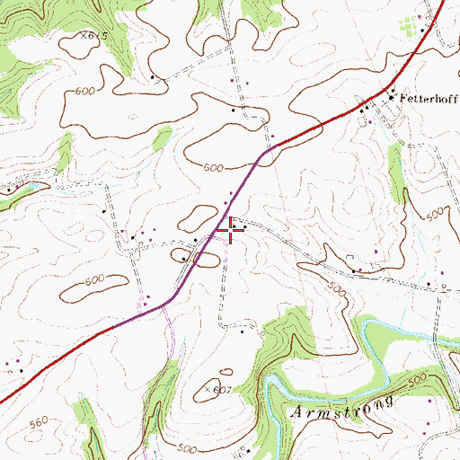Topographic Map of Rutter School (historical), PA