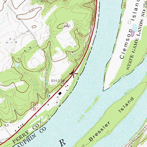 Topographic Map of Pennsylvania State Police Station, PA