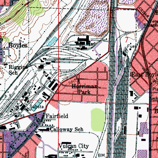 Topographic Map of Harriman Park, AL