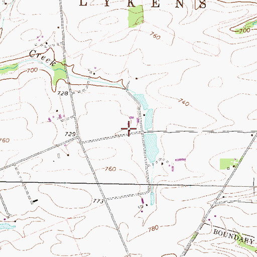 Topographic Map of Kissingers School, PA