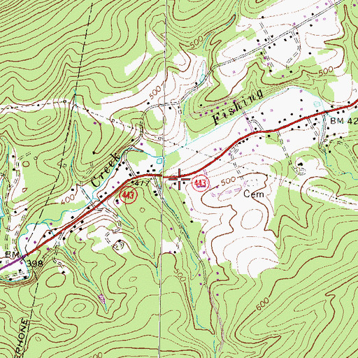 Topographic Map of Fishing Creek School, PA