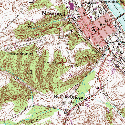 Topographic Map of American Legion Country Club, PA
