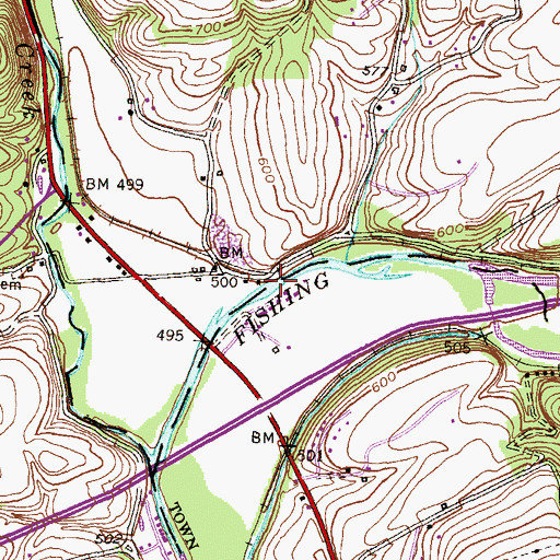 Topographic Map of Irondale Dam, PA