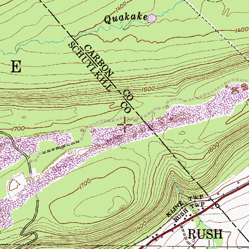 Topographic Map of New Silver Brook, PA