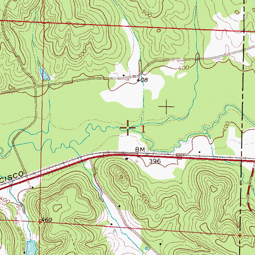 Topographic Map of Harris Branch, AL