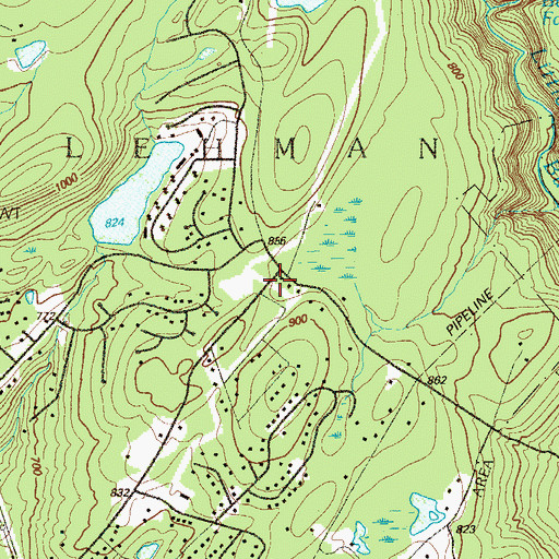 Topographic Map of Mountain View School, PA
