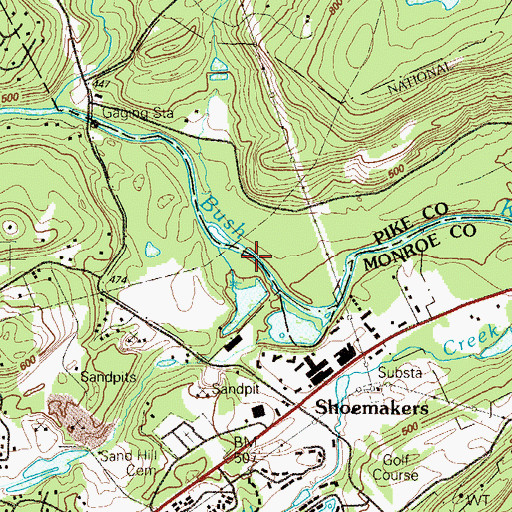 Topographic Map of Suzie Creek, PA