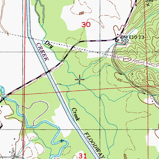 Topographic Map of Harris Branch, AL