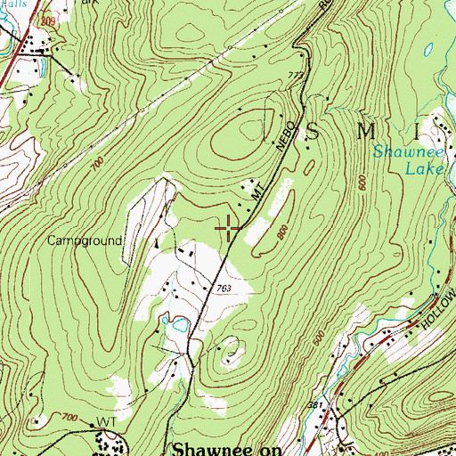 Topographic Map of Mount Nebo School, PA