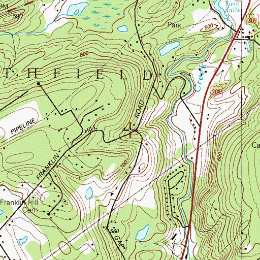 Topographic Map of Franklin Hill School, PA