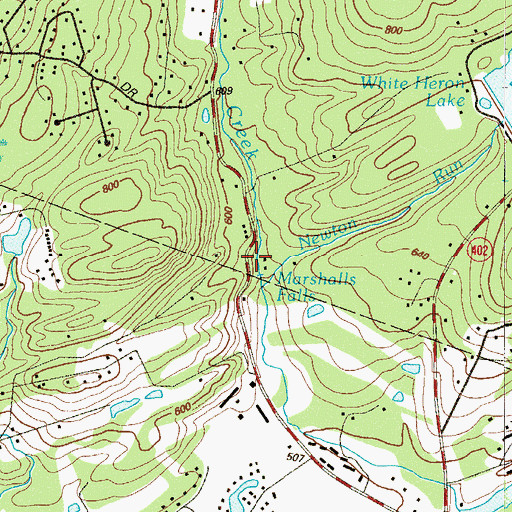 Topographic Map of Newton Run, PA