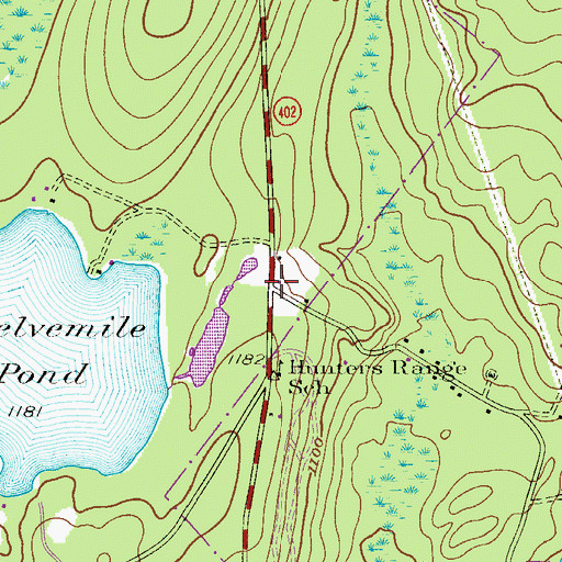 Topographic Map of Hunters Range, PA