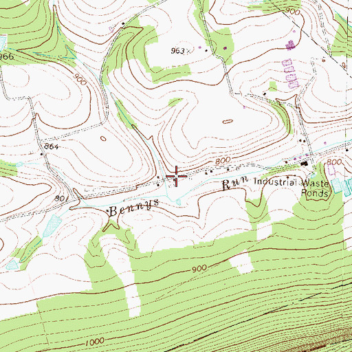 Topographic Map of Yordy, PA