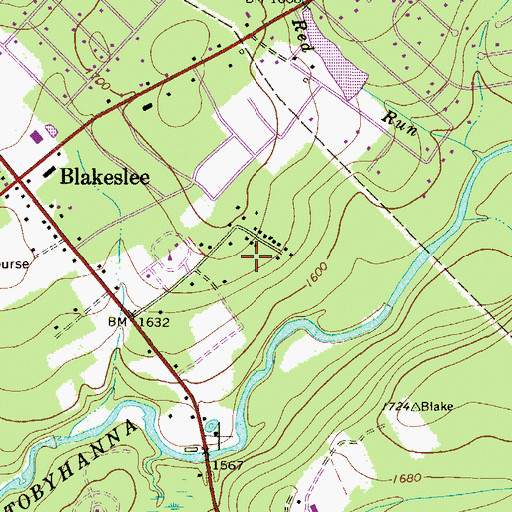Topographic Map of Preserve, PA