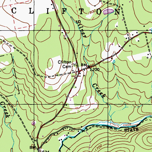 Topographic Map of Fayette School, PA