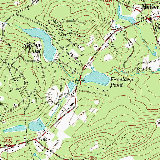 Topographic Map of Butz School, PA