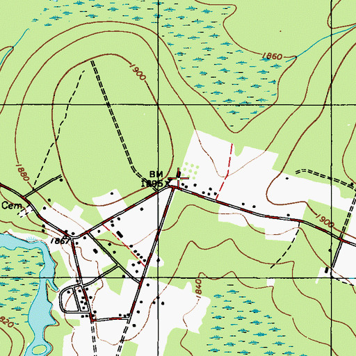 Topographic Map of Long Pond School, PA