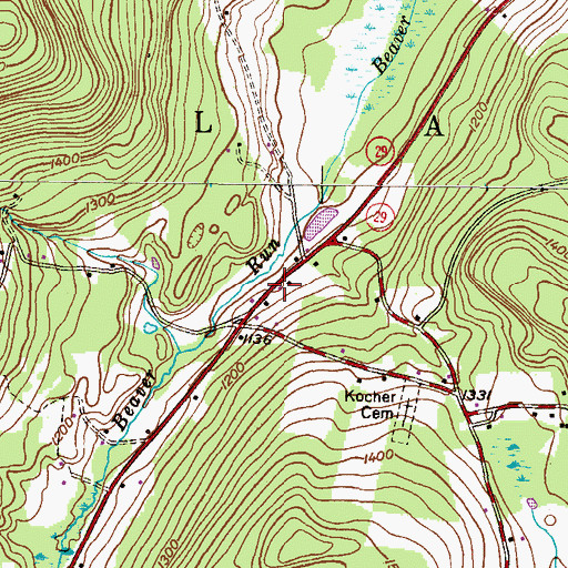 Topographic Map of Ruggles, PA