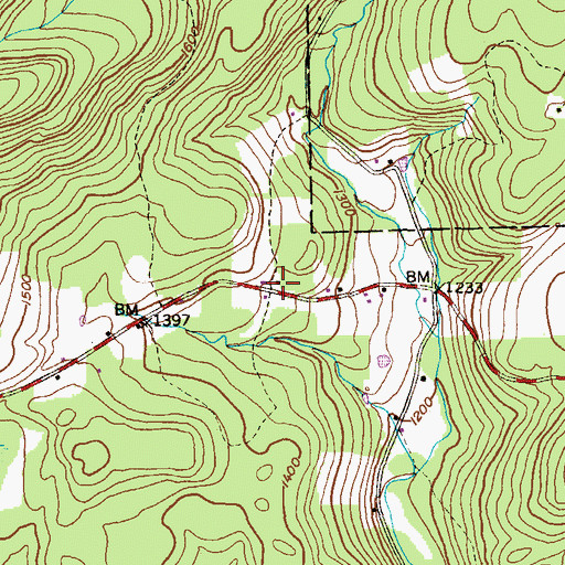 Topographic Map of Weintz, PA