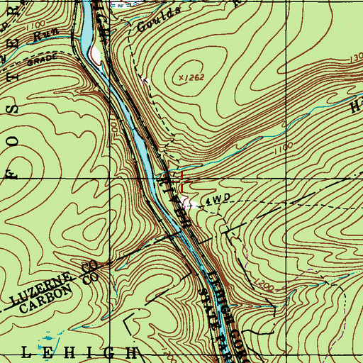 Topographic Map of Hickory Run (historical), PA