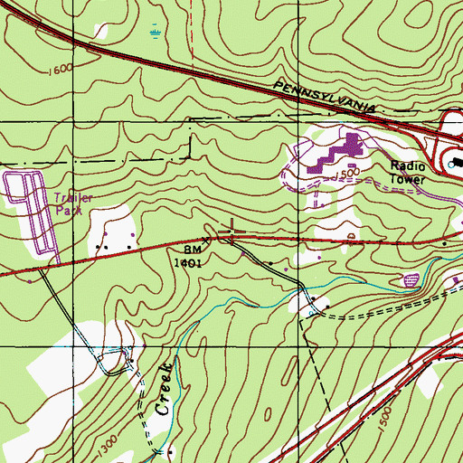 Topographic Map of Fishery School, PA