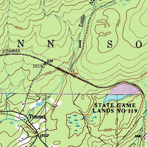 Topographic Map of Bear Creek Junction (historical), PA