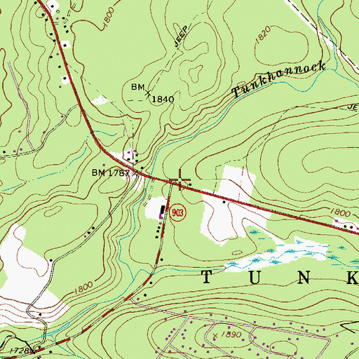Topographic Map of Pine Grove School (historical), PA