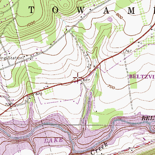 Topographic Map of Lovett School (historical), PA