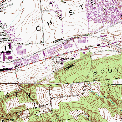 Topographic Map of Woodbine, PA