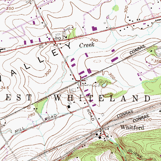 Topographic Map of Oakland, PA