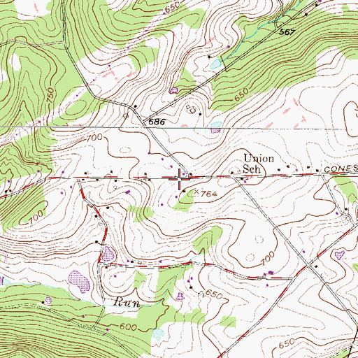 Topographic Map of East Nantmeal, PA