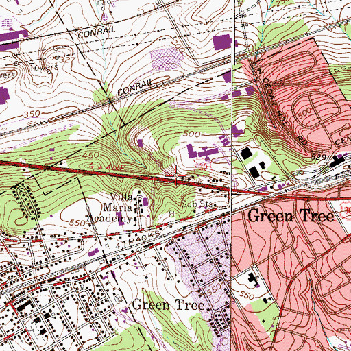 Topographic Map of Knickerbocker, PA