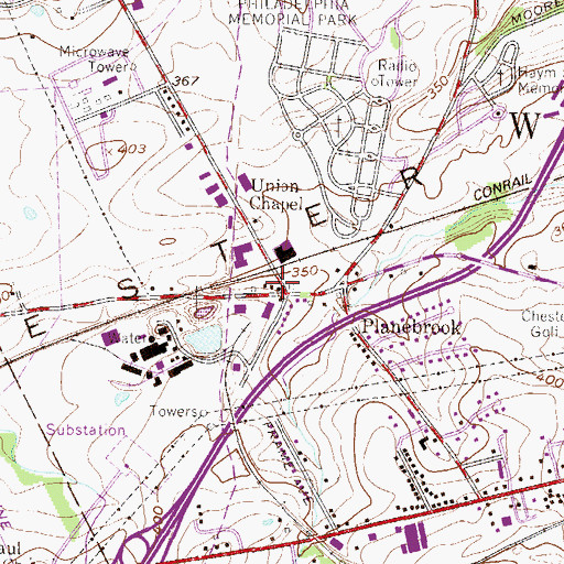 Topographic Map of Swedesford Road, PA