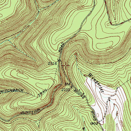 Topographic Map of Cross Junction (historical), PA