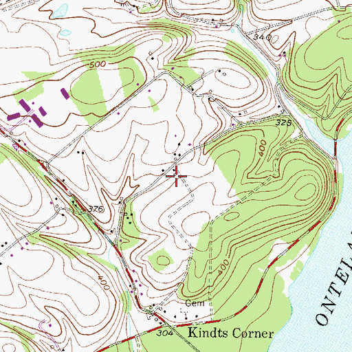 Topographic Map of Hecktown School, PA