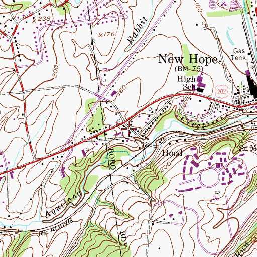 Topographic Map of Huffnagle, PA