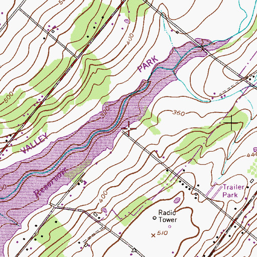 Topographic Map of New Galena (historical), PA